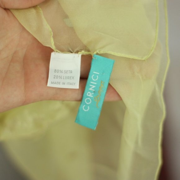 CORNICI Metallic Gold and Celery Green Scarf - Picture 4 of 4